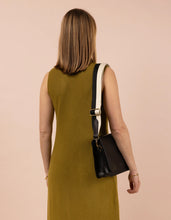 Afbeelding in Gallery-weergave laden, Webbing Strap striped black / white / black leather
