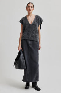 ANDORRA denim long skirt