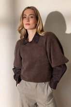Afbeelding in Gallery-weergave laden, VIVANN Short balloon sleeve fluffy knitted top
