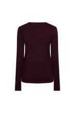 Afbeelding in Gallery-weergave laden, CIBRIS longsleeves striped tee merlot
