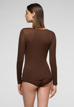 Afbeelding in Gallery-weergave laden, Perfect Line cashmere - T-Shirt Long Sleeve | chocolate 3
