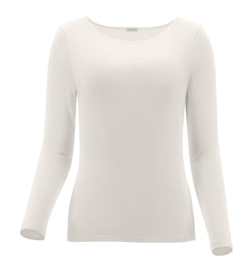 Perfect Line Cashmere - T-Shirt Long Sleeve ivoor