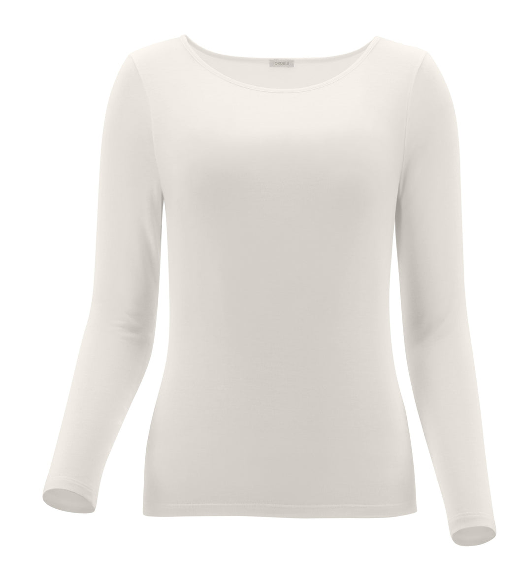 Perfect Line Cashmere - T-Shirt Long Sleeve ivoor