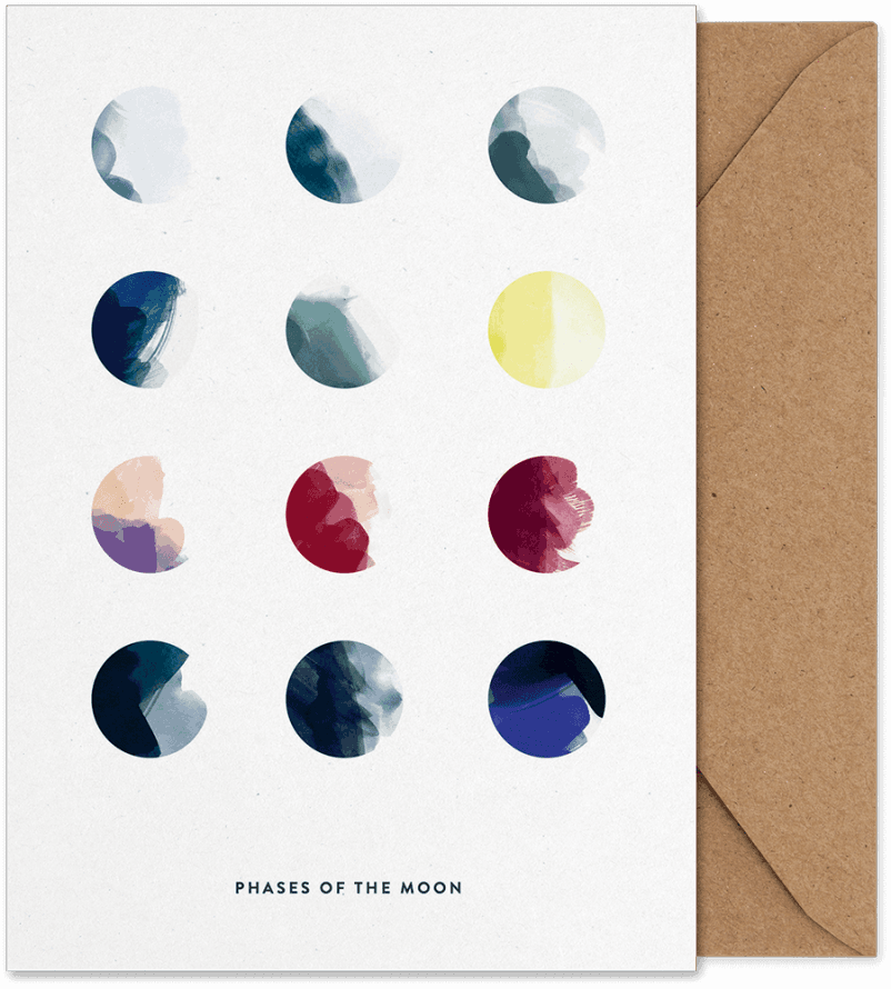 MOON PHASES - ART CARD